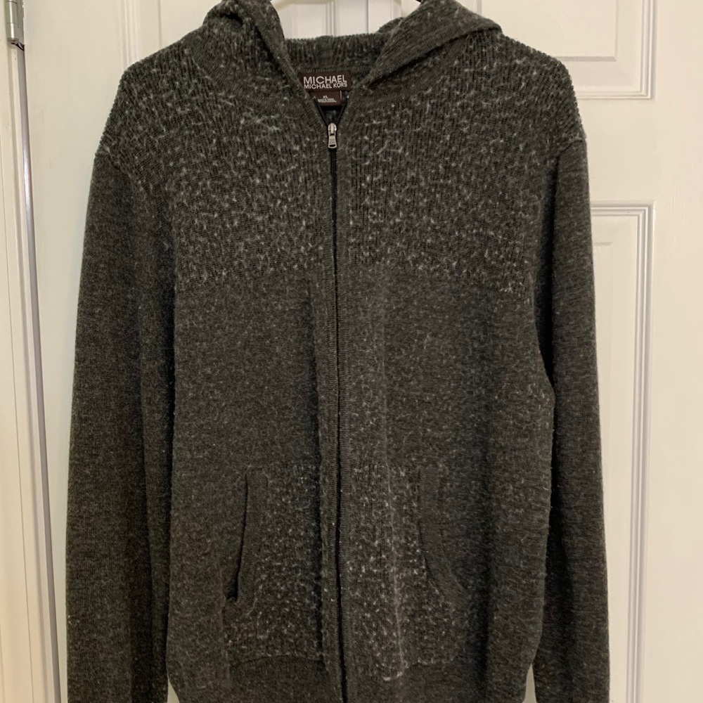 Men’s XL fuzzy zip up Michael Kors hoodie sweater